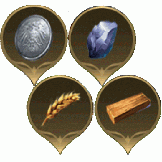 GOG All kingdom Resource: 250M food +250M wood + 50M iron + 30M silver